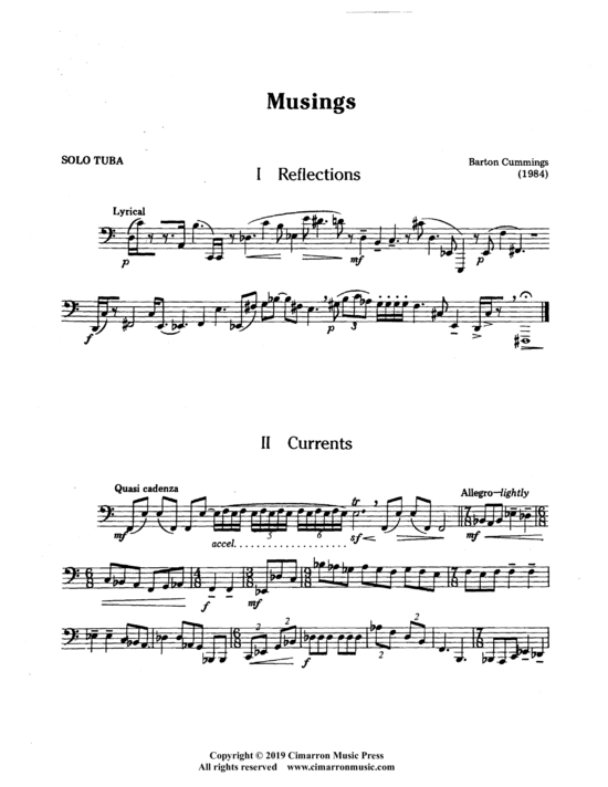 Musings (Tuba Solo) (Tuba (Solo)) von Barton Cummings