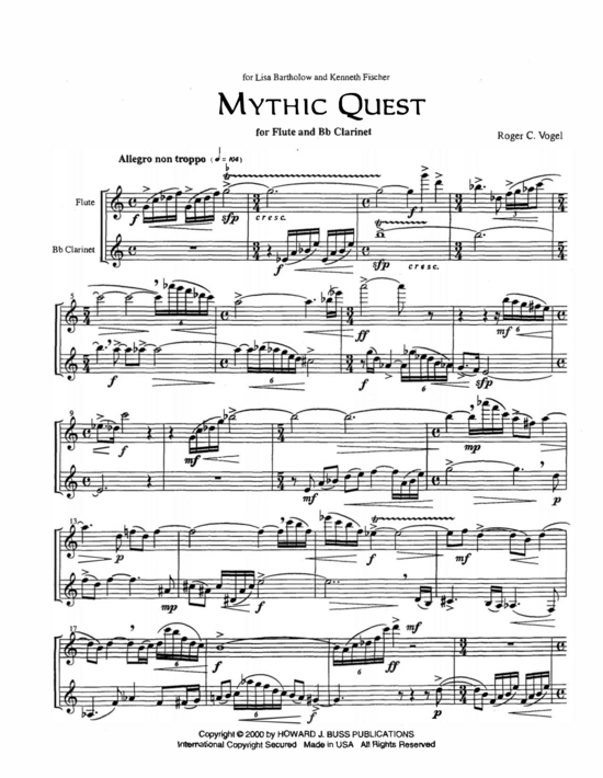 Mythic Quest (Fl te und Klarinette) (Duett (Holzbl ser)) von Roger C. Vogel