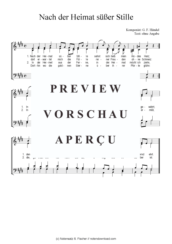 Nach der Heimat s er Stille (Gemischter Chor) (Gemischter Chor) von G. F. H ndel  ohne Angabe 