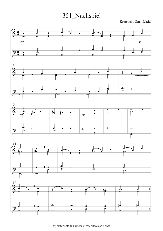 Nachspiel (Quartett in C) (Quartett (4 St.)) von Sam. Scheidt