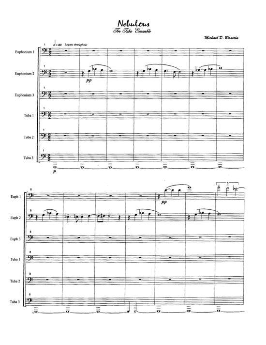 Nebulous (Tuba Ensemble EEETTT) (Ensemble (Blechbl ser)) von Michael Blostein