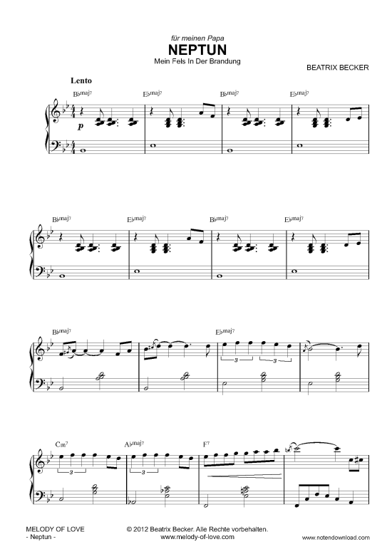 Neptun (Klavier Solo leicht) (Klavier einfach) von Beatrix Becker