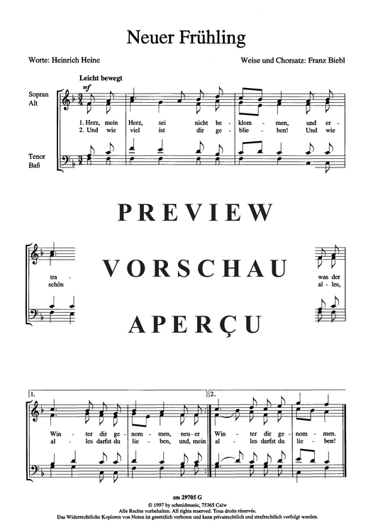 Neuer Fr uuml hling (Gemischter Chor) (Gemischter Chor) von Franz Biebl