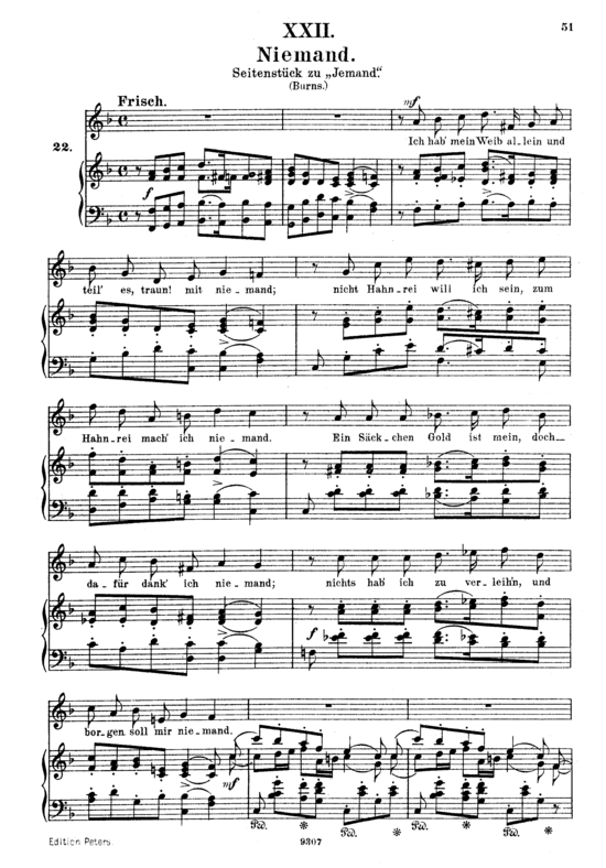 Niemand Op.25 No.22 (Gesang hoch + Klavier) (Klavier  Gesang hoch) von Robert Schumann