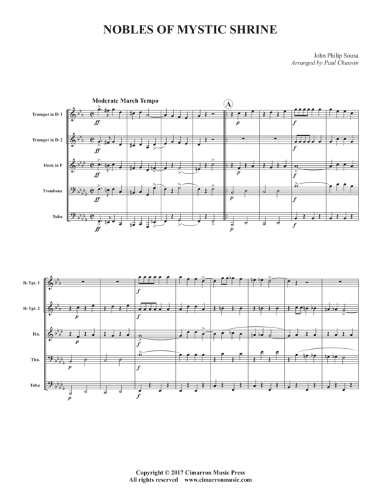 Nobles of th Mystic Shrine (Blechbl auml serquintett) (Quintett (Blech Brass)) von John Philip Sousa