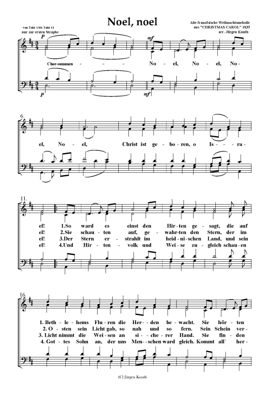 Noel noel (Gemischter Chor) (Gemischter Chor) von aus CHRISTMAS CAROL 1835