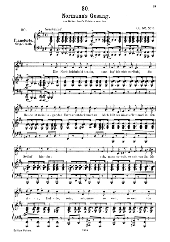 Normann s Gesang D.846 (Gesang mittel + Klavier) (Klavier  Gesang mittel) von Franz Schubert