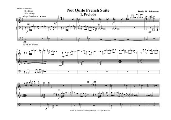 Not Quite French Suite (Orgel Solo) (Orgel Solo) von David W. Solomons