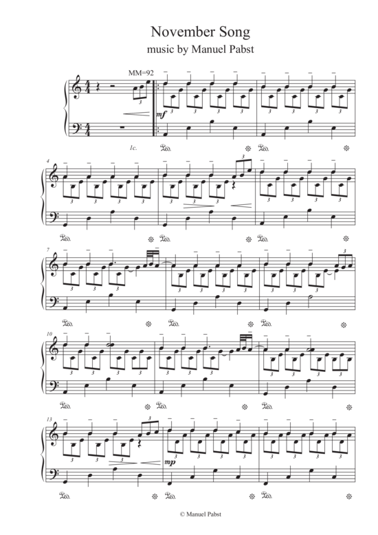 November Song (Klavier Solo) (Klavier Solo) von Manuel Pabst