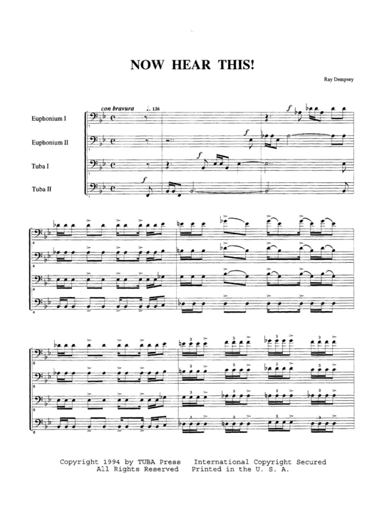 Now Hear This (Tuba Quartett EETT) (Quartett (Tuba)) von Ray Dempsey