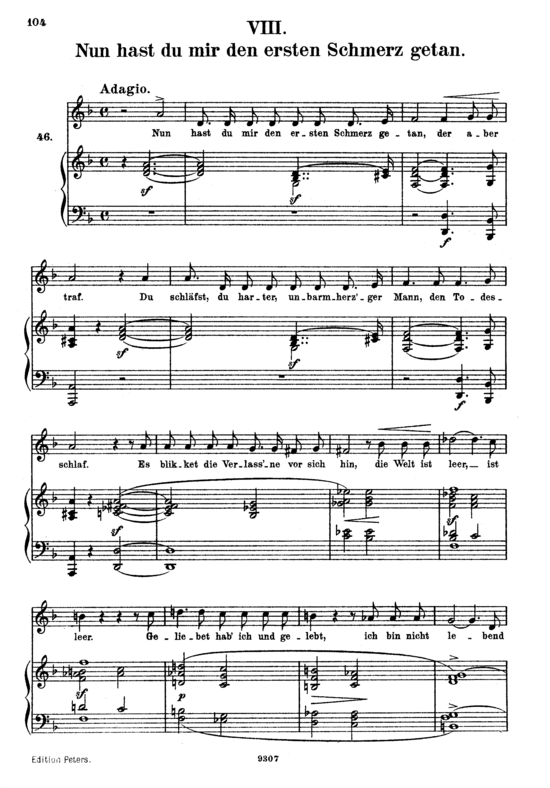 Nun hast du mir den ersten Schmerz getan Op.42 No.8 (Gesang hoch + Klavier) (Klavier  Gesang hoch) von Robert Schumann