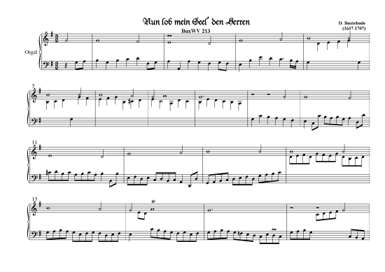 Nun lob mein Seel den Herren   BuxWV 213 (Orgel Solo) (Orgel Solo) von Dietrich Buxtehude 1637-1707