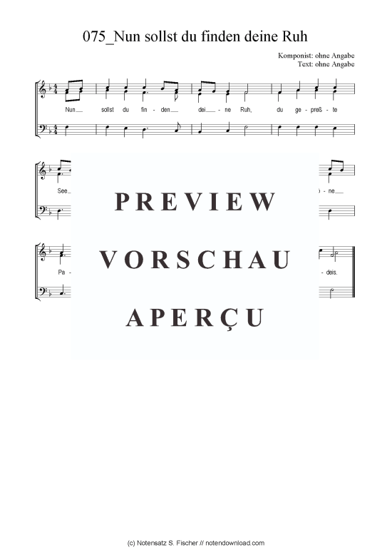 Nun sollst du finden deine Ruh (Gemischter Chor SAB) (Gemischter Chor (SAB)) von 