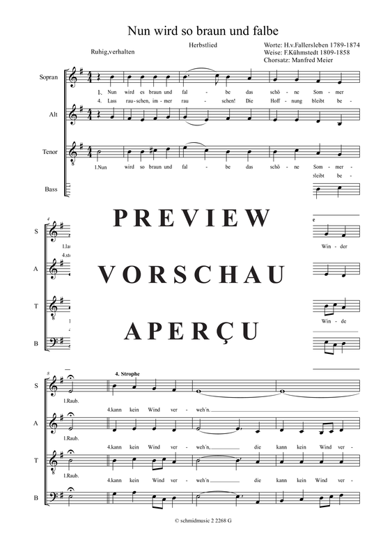 Nun wird so braun und falbe (Gemischter Chor) (Gemischter Chor) von Manfred Meier