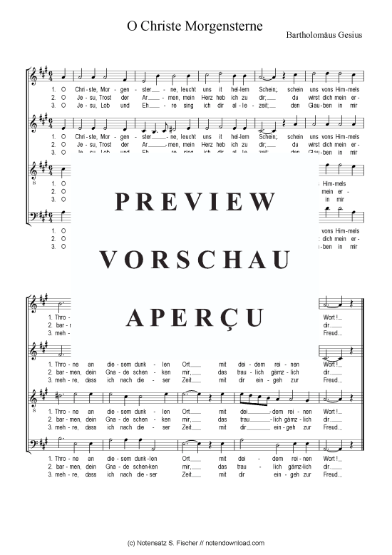 O Christe Morgensterne (Gemischter Chor) (Gemischter Chor) von Bartholom us Gesius