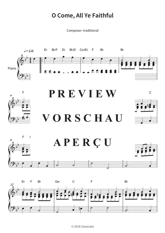 O Come All Ye Faithful (Klavier Solo) (Klavier Solo) von traditional