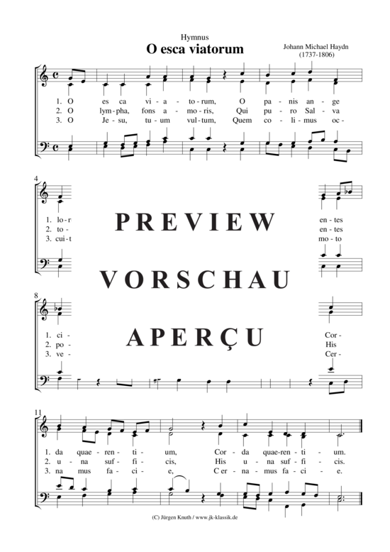 O esca viatorum Hymnus (Gemischter Chor) (Gemischter Chor) von Johann Michael Haydn