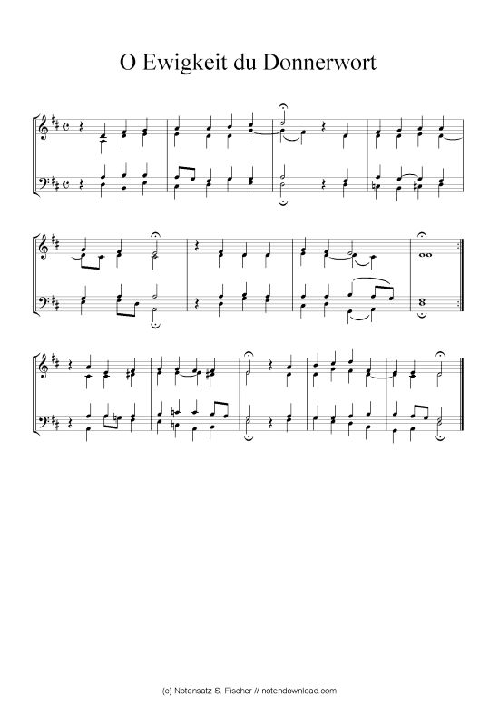 O Ewigkeit du Donnerwort (Klavier Solo) (Klavier Solo) von Johann Ch. G. Stade (Hrsgb.) 1830