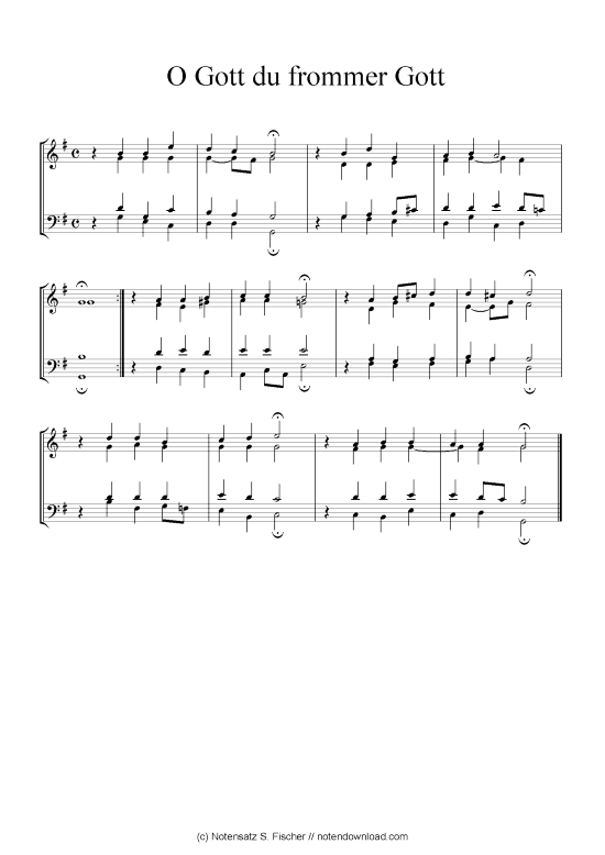 O Gott du frommer Gott (Klavier Solo) (Klavier Solo) von Johann Ch. G. Stade (Hrsgb.) 1830