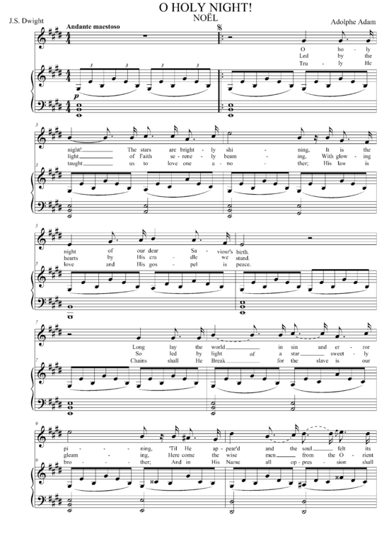 O Holy Night (Gesang hoch + Klavier) (Klavier  Gesang hoch) von Adam Adolphe