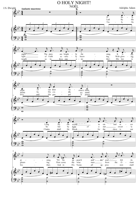 O Holy Night (Gesang mittel + Klavier) (B-Dur) (Klavier  Gesang mittel) von Adolphe Adam
