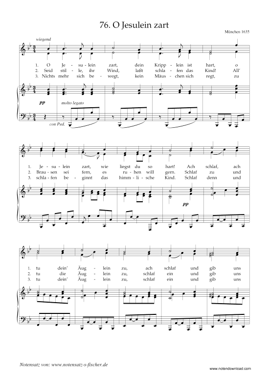 O Jesulein zart (Klavier + Gesang) (Klavier  Gesang) von Weihnachtslied aus M nchen