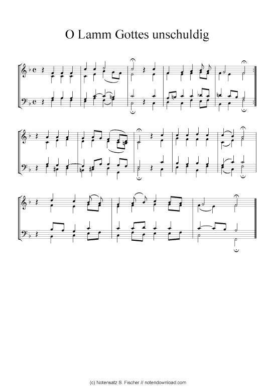 O Lamm Gottes unschuldig (Klavier Solo) (Klavier Solo) von Johann Ch. G. Stade (Hrsgb.) 1830