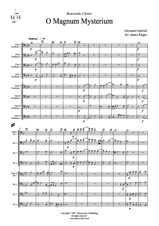O Magnum Mysterium (Posaunen Ensemble) (Ensemble (Blechbl ser)) von Giovanni Gabrieli