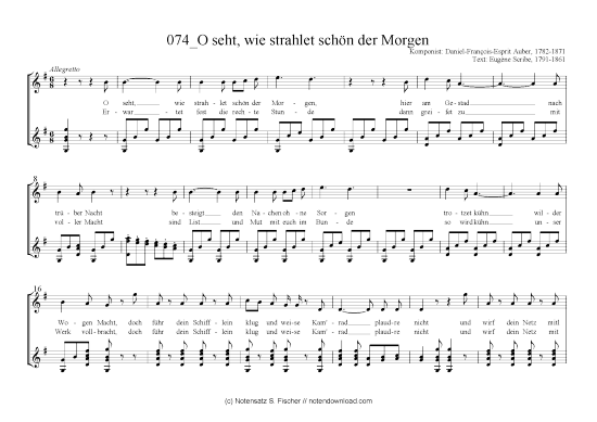 O seht wie strahlet sch n der Morgen (Gitarre + Gesang) (Gitarre  Gesang) von Daniel-Fran ois-Esprit Auber 1782-1871  Eug ne Scribe 1791-1861
