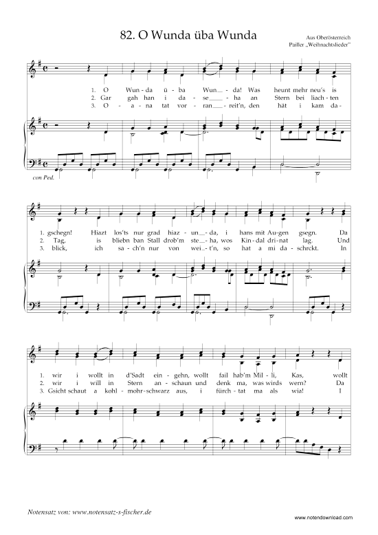 O Wunda ba Wunda (Klavier + Gesang) (Klavier  Gesang) von Weihnachtslied aus Ober sterreich