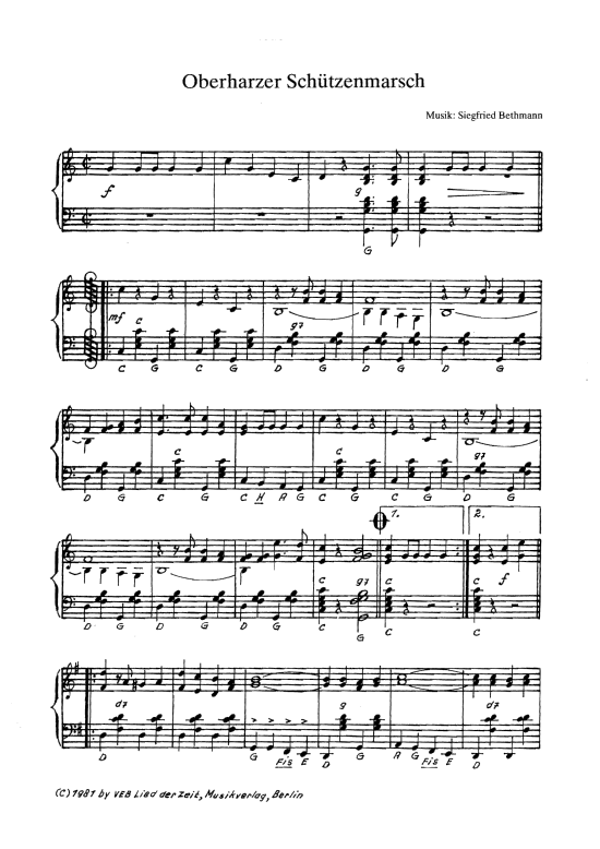 Oberharzer Sch uuml tzenmarsch (Akkordeon) (Akkordeon) von Siegfried Bethmann