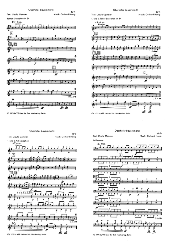 Oberhofer Bauernmarkt (Combo) (Combo Band (mit 6 Bl ser)) von 1975