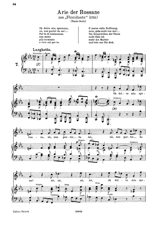Oh dolce mia speranza (Sopran + Klavier) (Klavier  Sopran) von G. F. H auml ndel