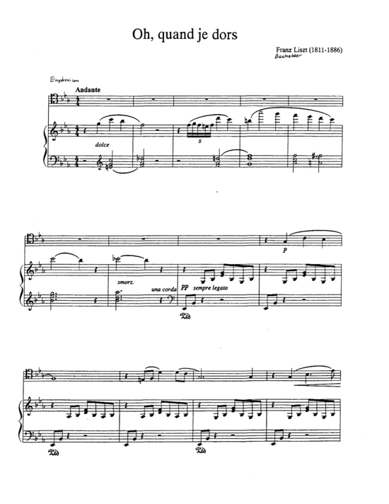 Oh Quand je Dors (Euphonium + Klavier) (Klavier  Euphonium) von Franz Liszt