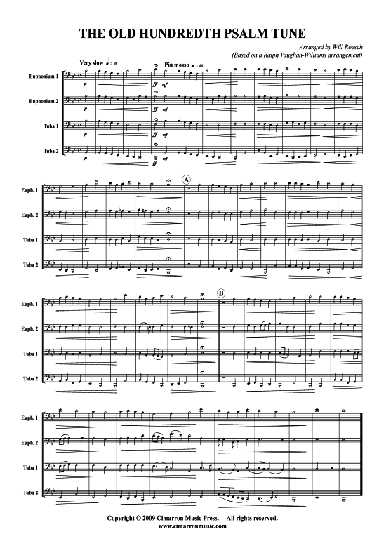 Old Hundreth Psalm Tune The (Tuba Quartett 2x Bariton 2xTuba) (Quartett (Tuba)) von Traditional