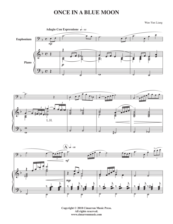 Once in a Blue Moon (Euphonium + Klavier) (Klavier  Euphonium) von Wan-Yun Liang