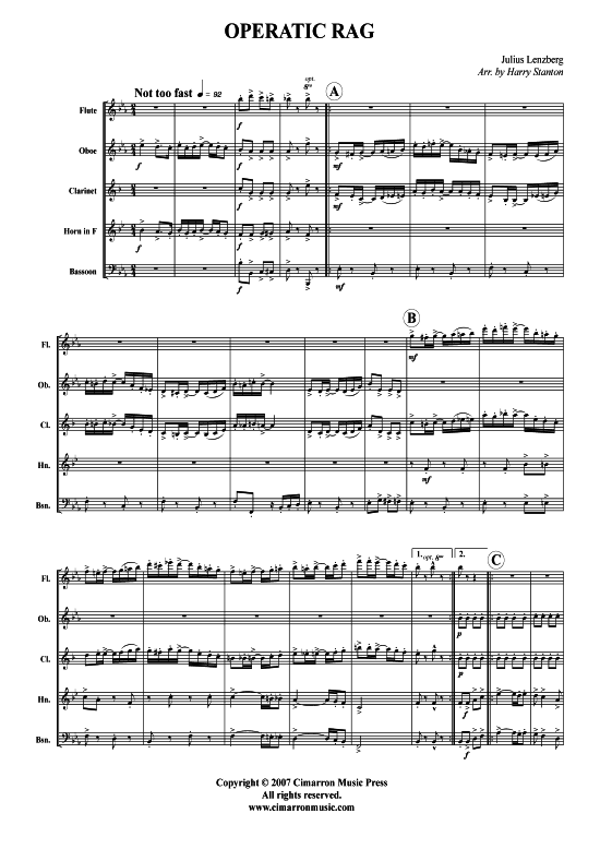 Operatic Rag (Holzbl auml ser-Quintett) (Quintett (Holzbl ser)) von Julius Lenzberg