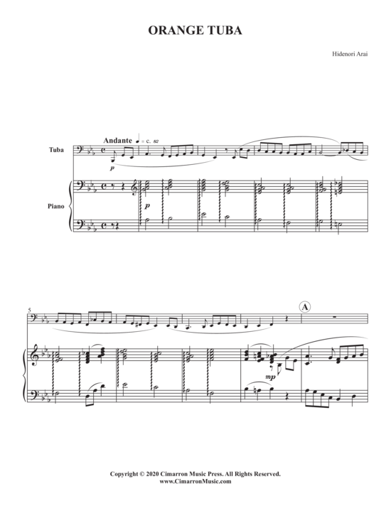 Orange Tuba (Tuba + Klavier) (Klavier  Tuba) von Hidenor Arai