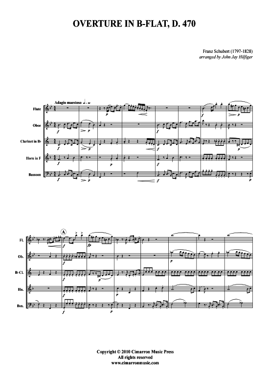 Overture in B-flat D. 470 (Holzbl auml ser-Quintett) (Quintett (Holzbl ser)) von Franz Schubert