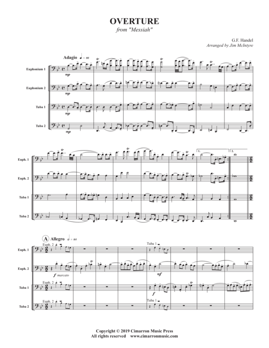 Overture (Tuba Quartett EETT) (Quartett (Tuba)) von Georg Friedrich H auml ndel