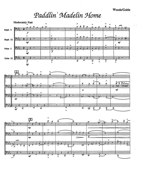 Paddlin Madelin Home (Tuba Quartett EETT) (Quartett (Tuba)) von Harry Woods