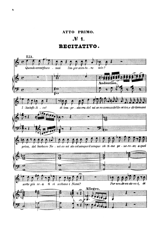 Padre Germani Addio (Klavier + Sopran Solo) (Klavier  Sopran) von W. A. Mozart (K.366)
