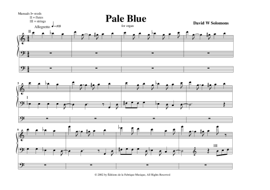 Pale Blue (Orgel Solo) (Orgel Solo) von David W. Solomons