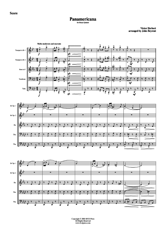 Panamericana (Blechbl serquintett) (Quintett (Blech Brass)) von Victor Herbert (arr. Beyrent)