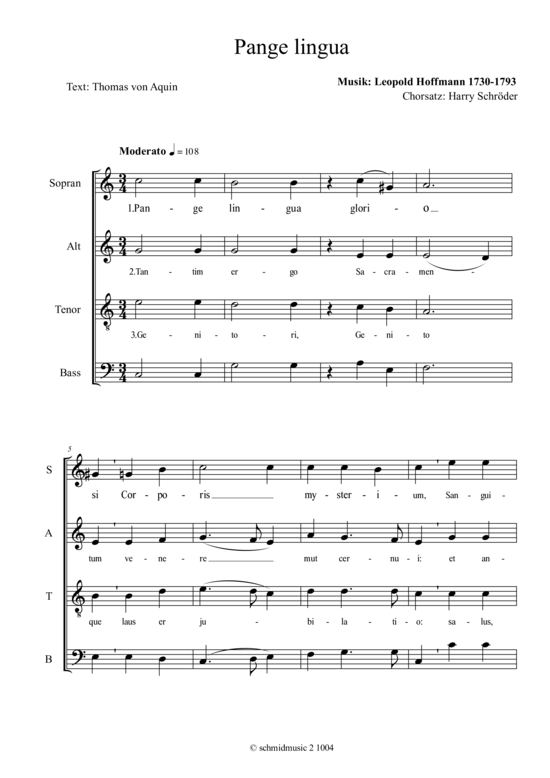 Panga lingua (Gemischter Chor) (Gemischter Chor) von Leopold Hoffmann
