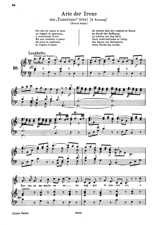 Par che mi nasca in seno (Alt + Klavier) (Klavier  Alt) von G. F. H auml ndel