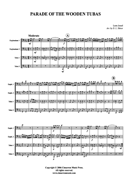 Parade of the Wooden Tubas (Tuba Quartett 2x Bariton 2xTuba) (Quartett (Tuba)) von Leon Jessel