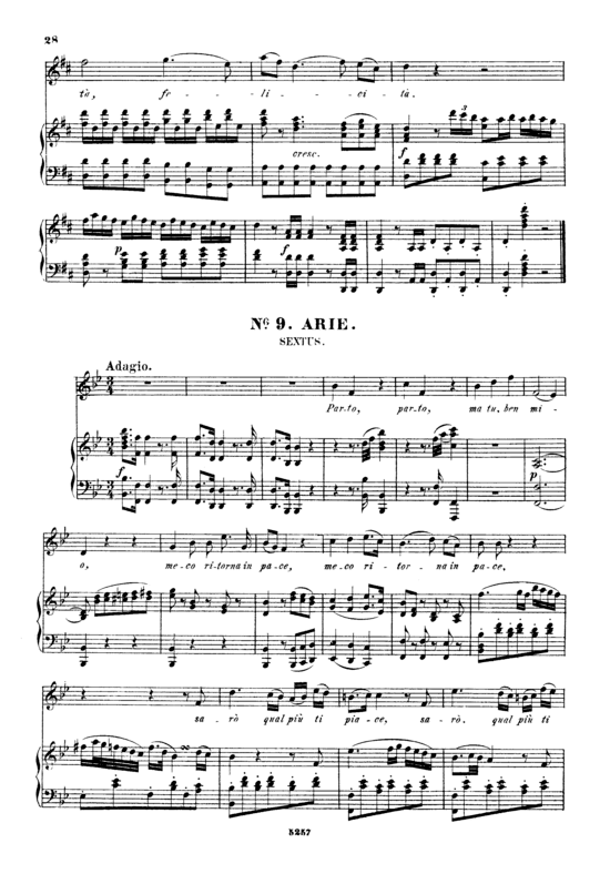 Parto parto (Klavier + Alt Solo) (Klavier  Alt) von W. A. Mozart (K.621)