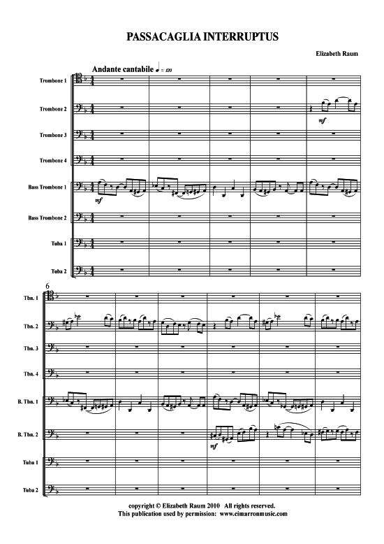 Passacaglia Interruptus (Brass Ensemble) (Ensemble (Blechbl ser)) von Elizabeth Raum