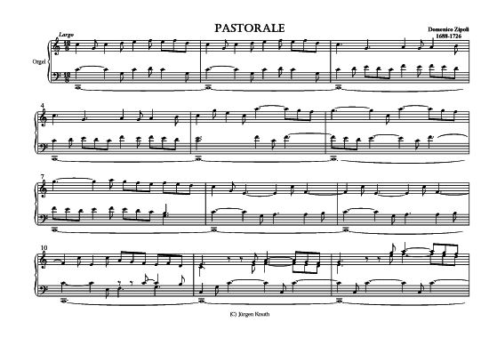 Pastorale (Largo Allegro Largo) (Orgel Solo) (Orgel Solo) von Domenico Zipoli 1688-1726